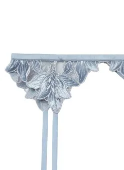 Fleur Du Mal Velvet Lily Embroidery Garter Belt -Lingerie Store velvetlilygarterflat2 1098e648 8c79 431b b169 6693ef4f91b4