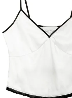 Fleur Du Mal Washable Silk Cami -Lingerie Store washablecamiivoryflat2