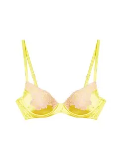 Fleur Du Mal James Lace Lined Demi Bra -Lingerie Store zestjameslacebraflat1